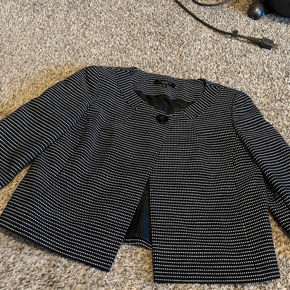 Talbots Black and White Polka Dot Blazer - Picture 1 of 10